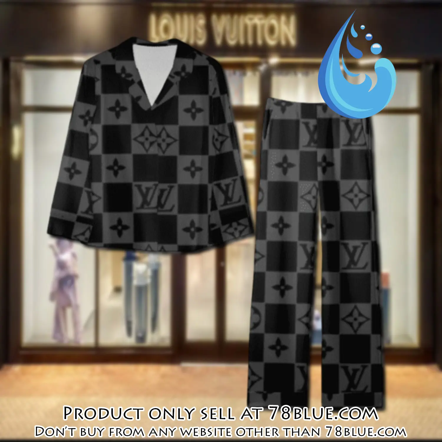 Trending luxury lv satin pajama set pjs1073 78b2014967